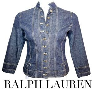 Ralph Lauren fitted dark blue denim jean jacket